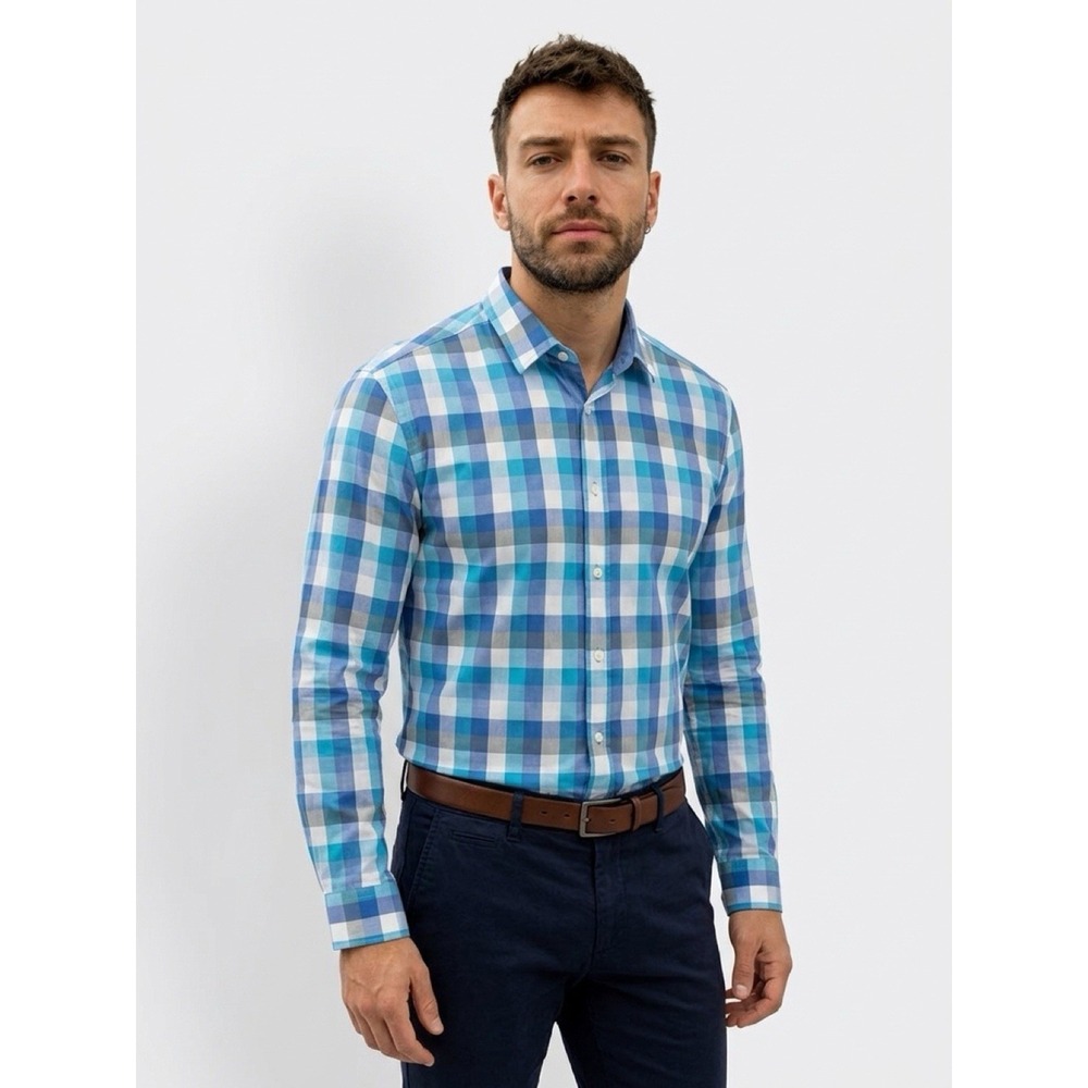 (11/b49) Hugo Boss Shirt Mens  Regular Fit Size Large Cotton Long  Sleeve